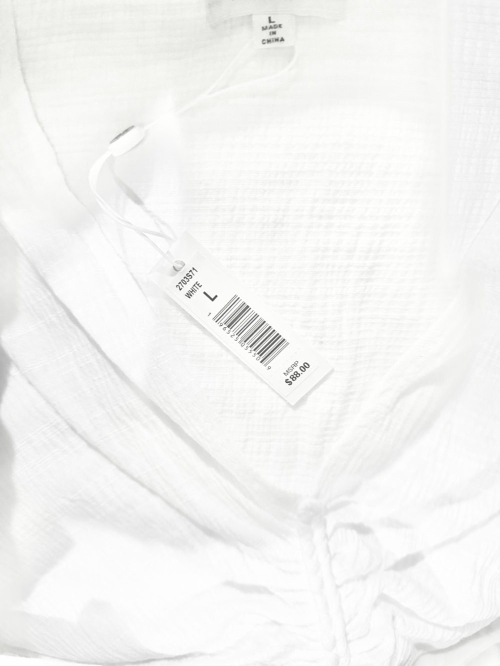 White Ruched Top - Picture 4 of 4